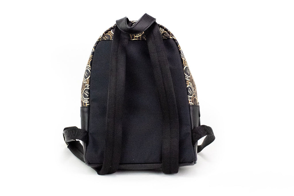 Marc Jacobs Signet Mini Black Logo Printed Leather Shoulder Backpack Bookbag Marc Jacobs