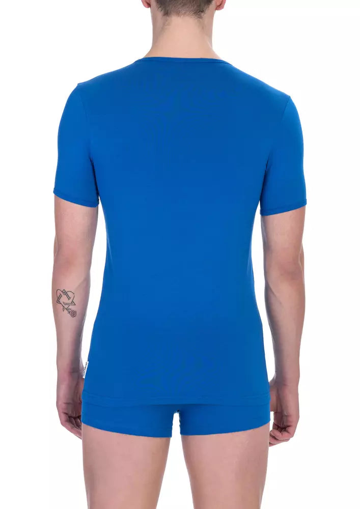Bikkembergs Blue Cotton T-Shirt Bikkembergs