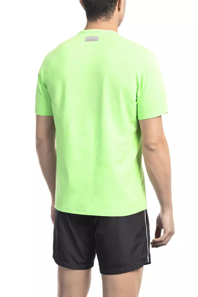 Bikkembergs Green Cotton T-Shirt Bikkembergs