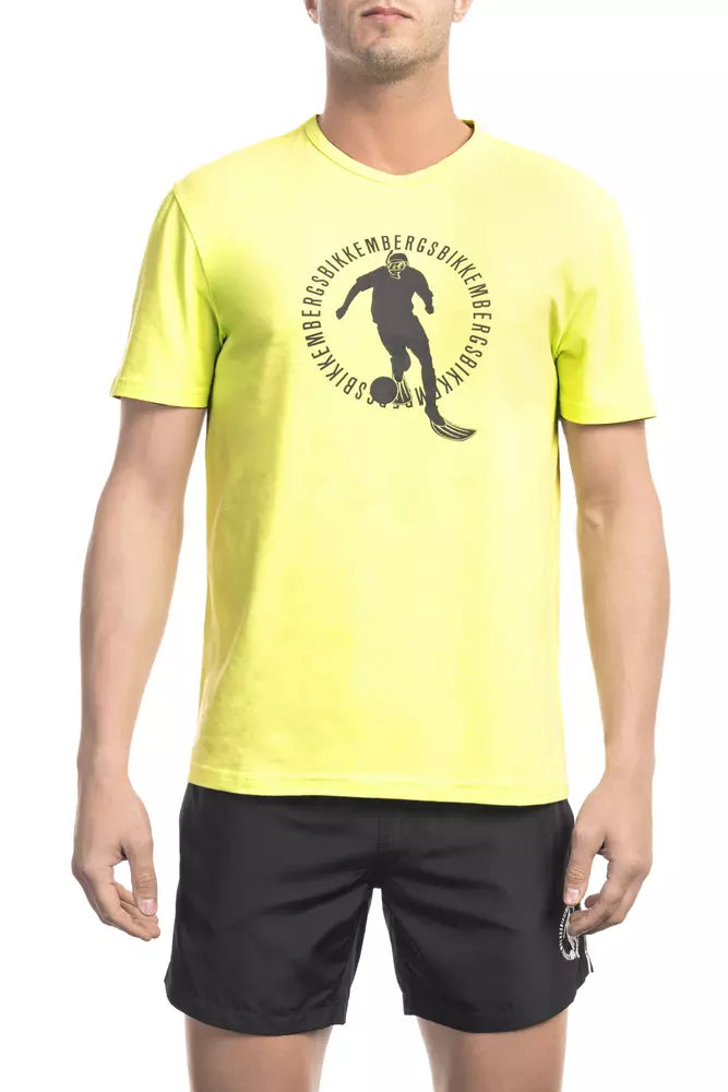 Bikkembergs Yellow Cotton T-Shirt Bikkembergs
