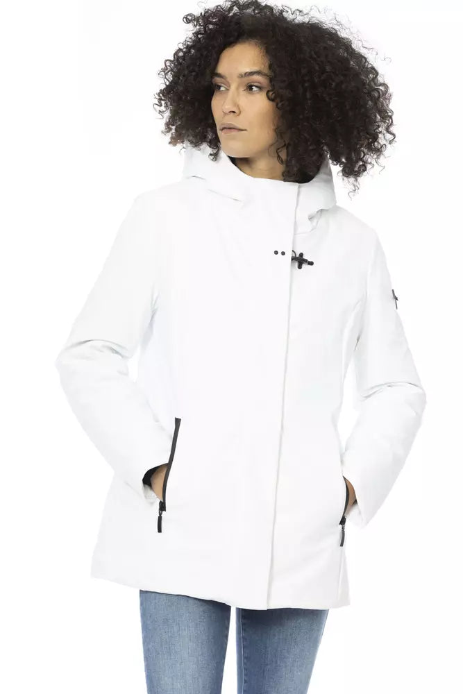Baldinini Trend White Polyester Jackets & Coat Baldinini Trend