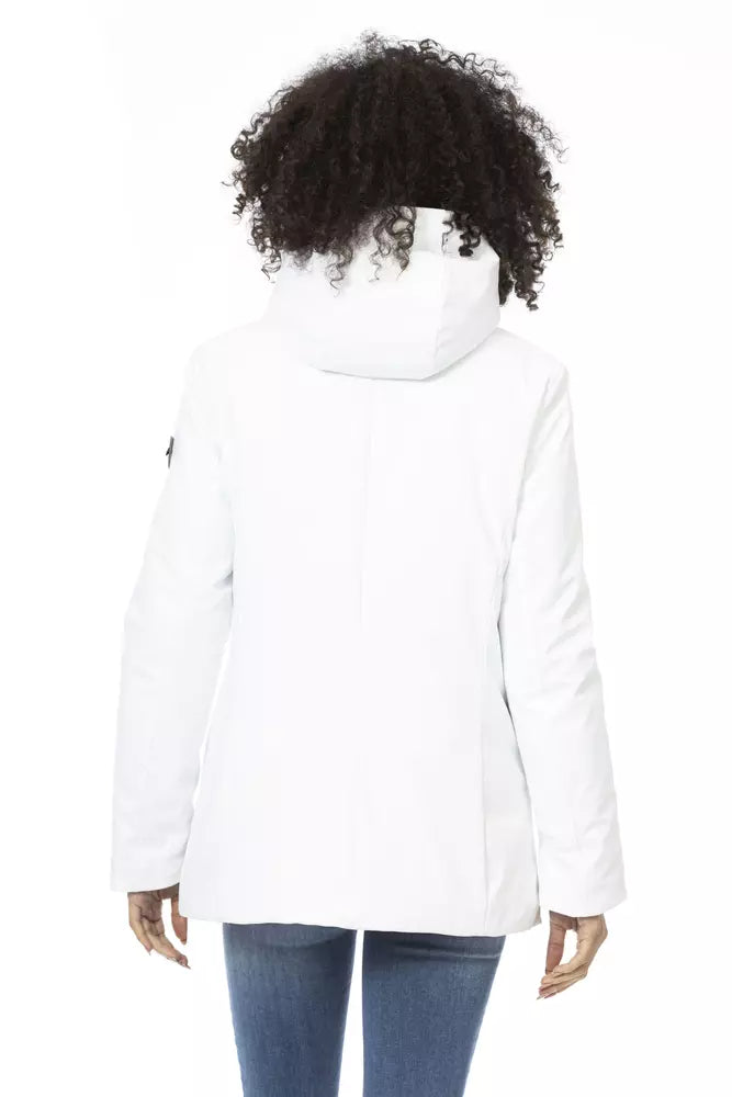 Baldinini Trend White Polyester Jackets & Coat Baldinini Trend