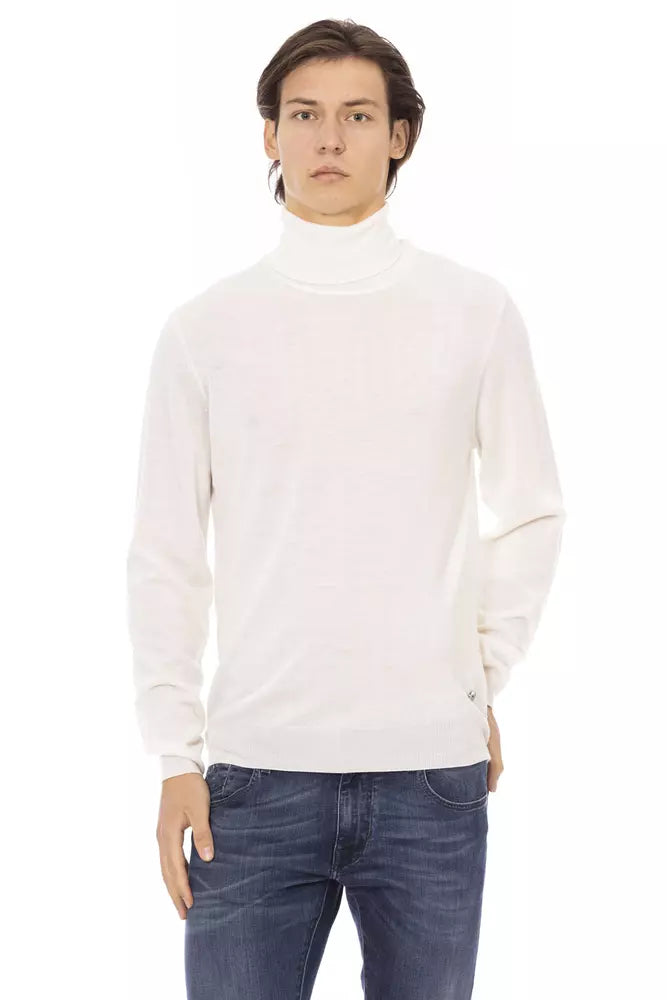 Baldinini Trend White Fabric Sweater Baldinini Trend