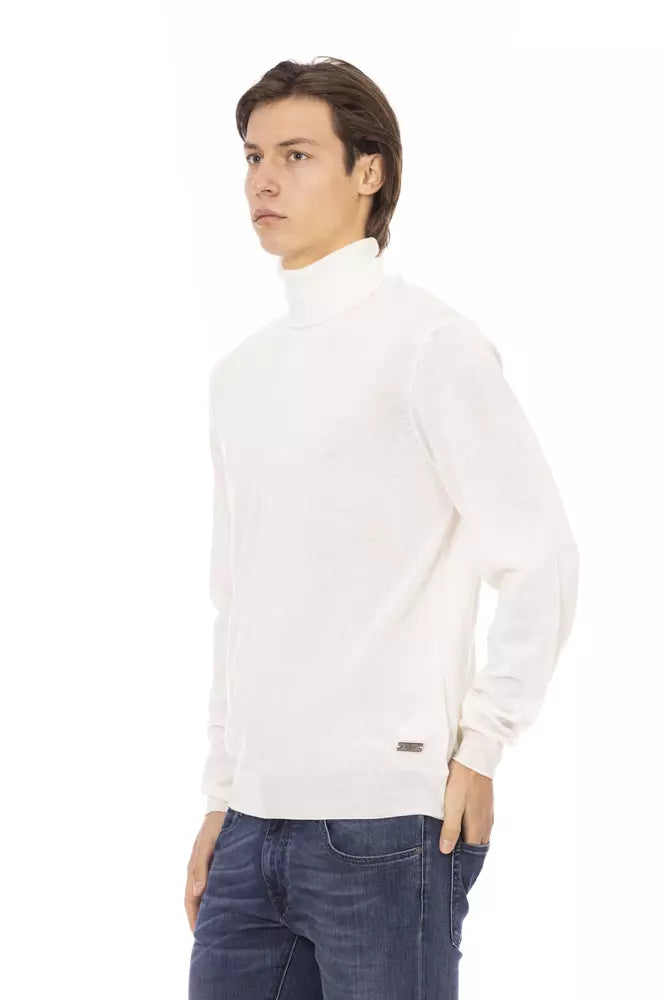 Baldinini Trend White Fabric Sweater Baldinini Trend