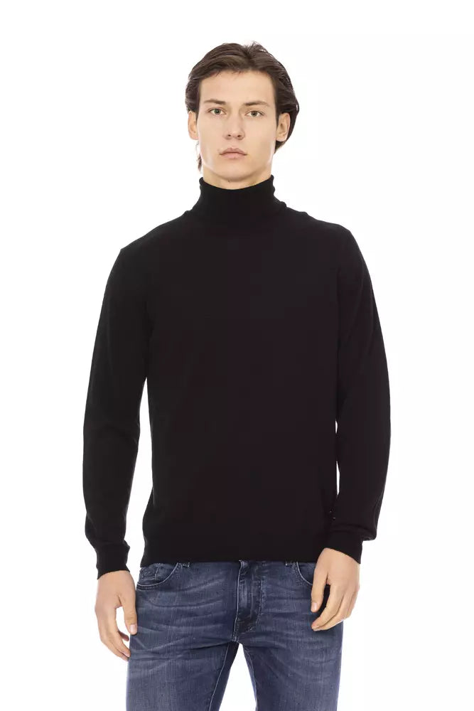 Baldinini Trend Black Fabric Sweater Baldinini Trend