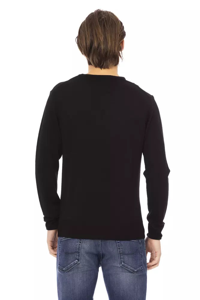 Baldinini Trend Black Fabric Sweater Baldinini Trend