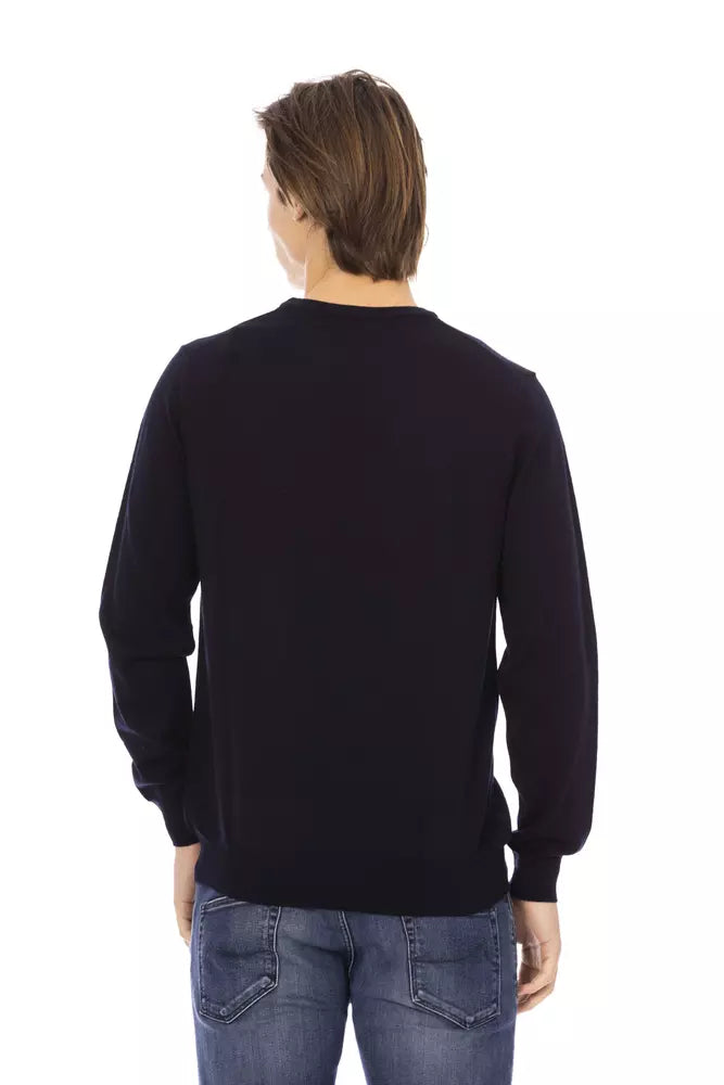 Baldinini Trend Blue Fabric Sweater Baldinini Trend