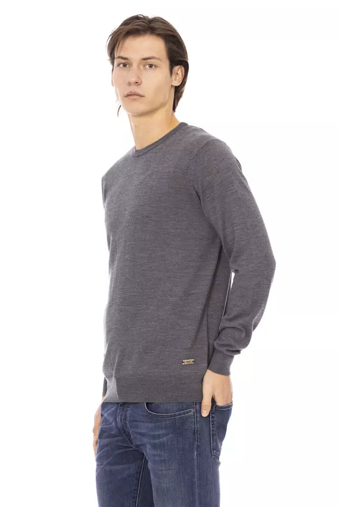Baldinini Trend Gray Fabric Sweater Baldinini Trend