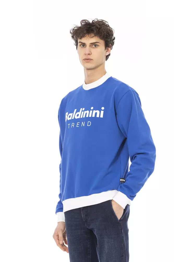 Baldinini Trend Blue Cotton Sweater Baldinini Trend