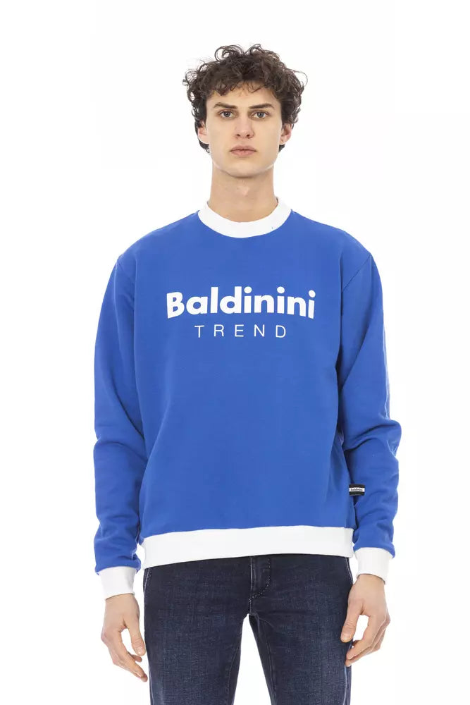 Baldinini Trend Blue Cotton Sweater Baldinini Trend