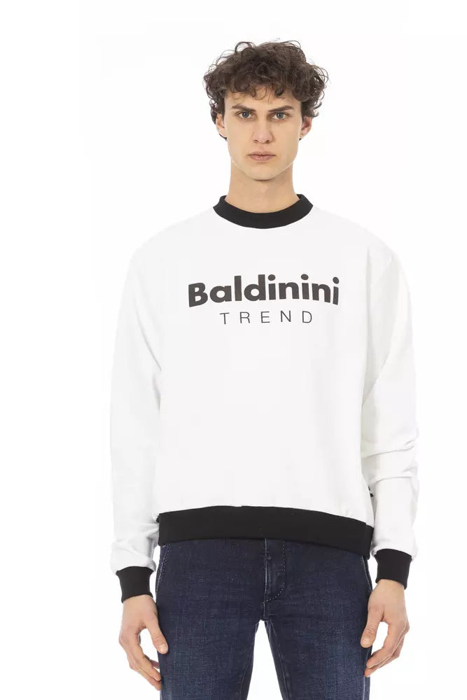 Baldinini Trend White Cotton Sweater Baldinini Trend