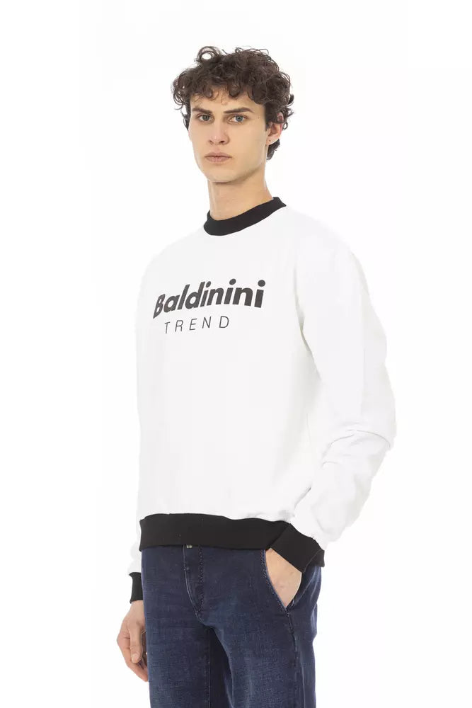 Baldinini Trend White Cotton Sweater Baldinini Trend