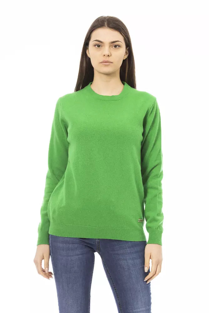 Baldinini Trend Green Wool Sweater Baldinini Trend