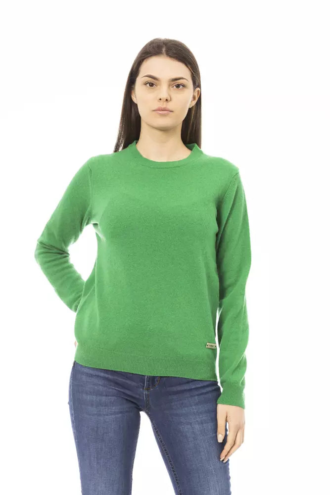 Baldinini Trend Green Wool Sweater Baldinini Trend