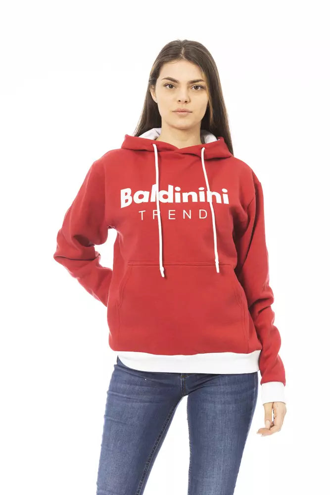 Baldinini Trend Red Cotton Sweater Baldinini Trend