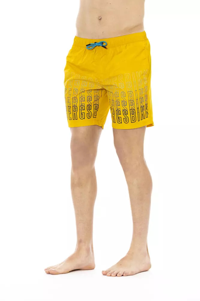 Bikkembergs Yellow Polyester Swimwear Bikkembergs