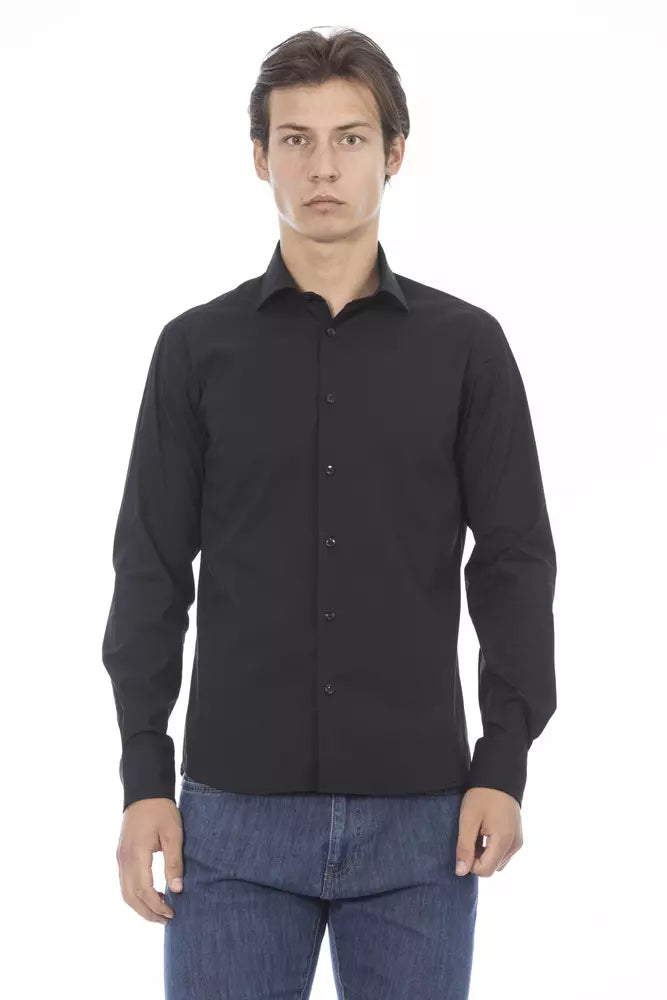Baldinini Trend Black Cotton Shirt Baldinini Trend