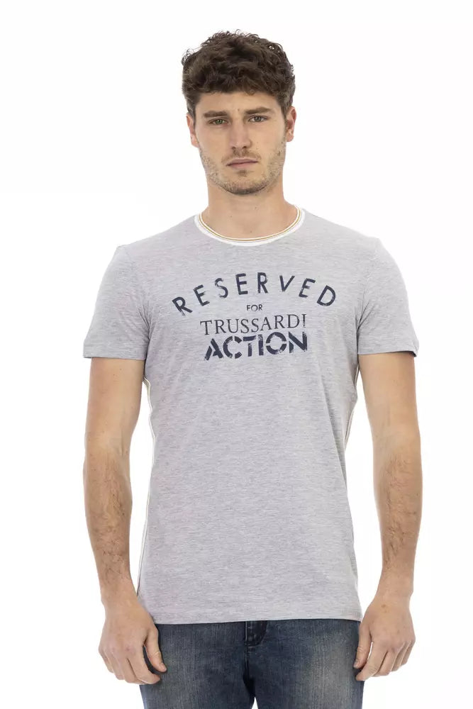Trussardi Action Gray Cotton T-Shirt Trussardi Action