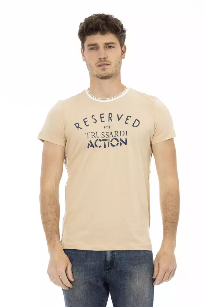 Trussardi Action Beige Cotton T-Shirt Trussardi Action