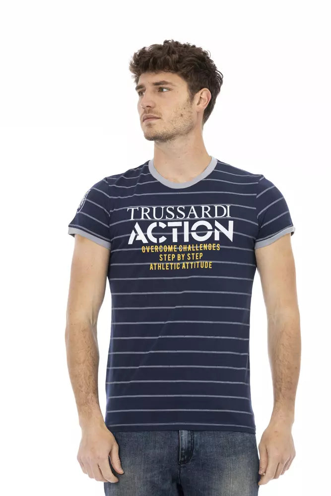 Trussardi Action Blue Cotton T-Shirt Trussardi Action