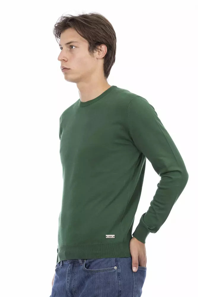 Baldinini Trend Green Cotton Sweater Baldinini Trend