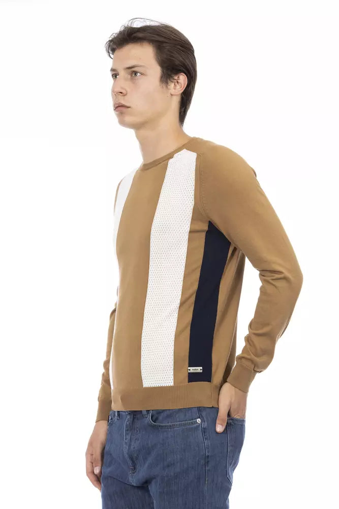 Baldinini Trend Brown Cotton Sweater Baldinini Trend
