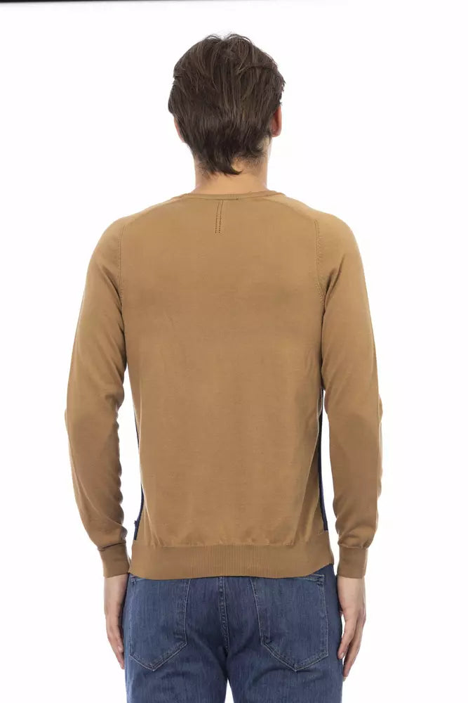 Baldinini Trend Brown Cotton Sweater Baldinini Trend