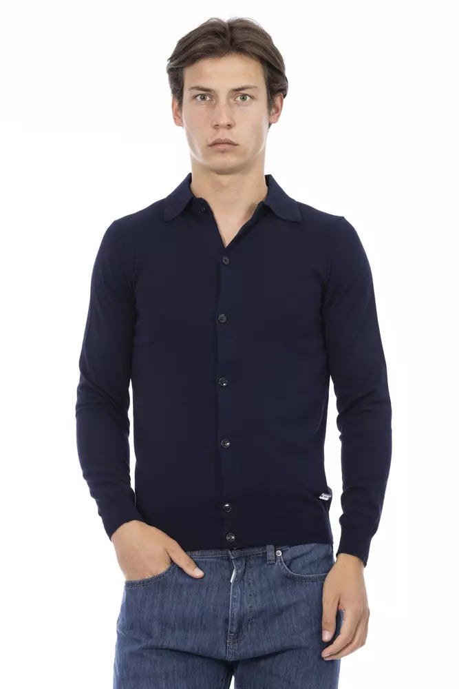 Baldinini Trend Blue Cotton Shirt Baldinini Trend