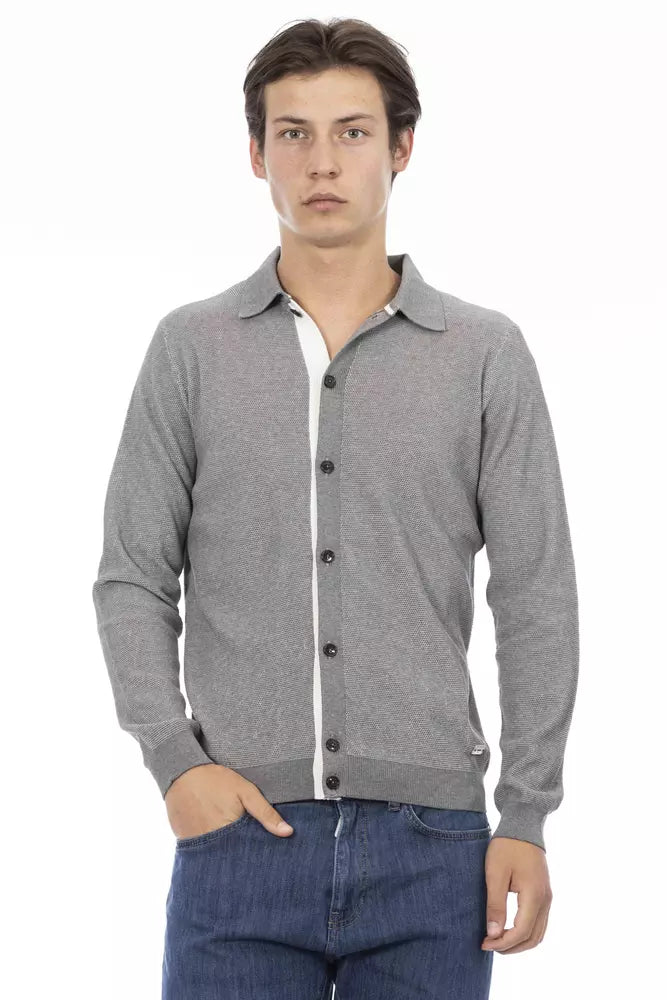 Baldinini Trend Gray Cotton Shirt Baldinini Trend