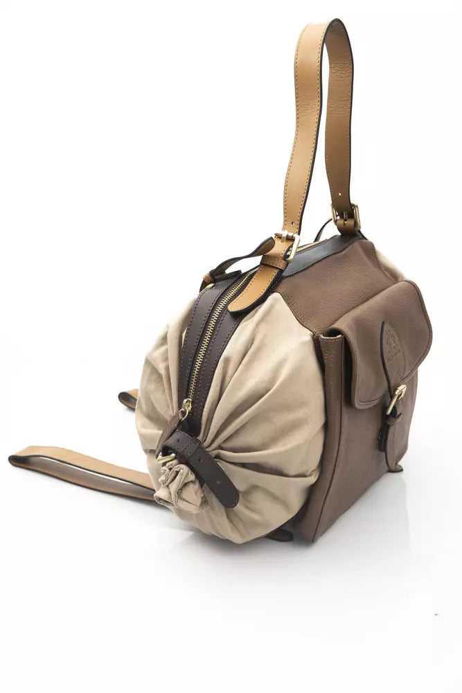La Martina Beige CALF Leather Backpack - Luxe & Glitz