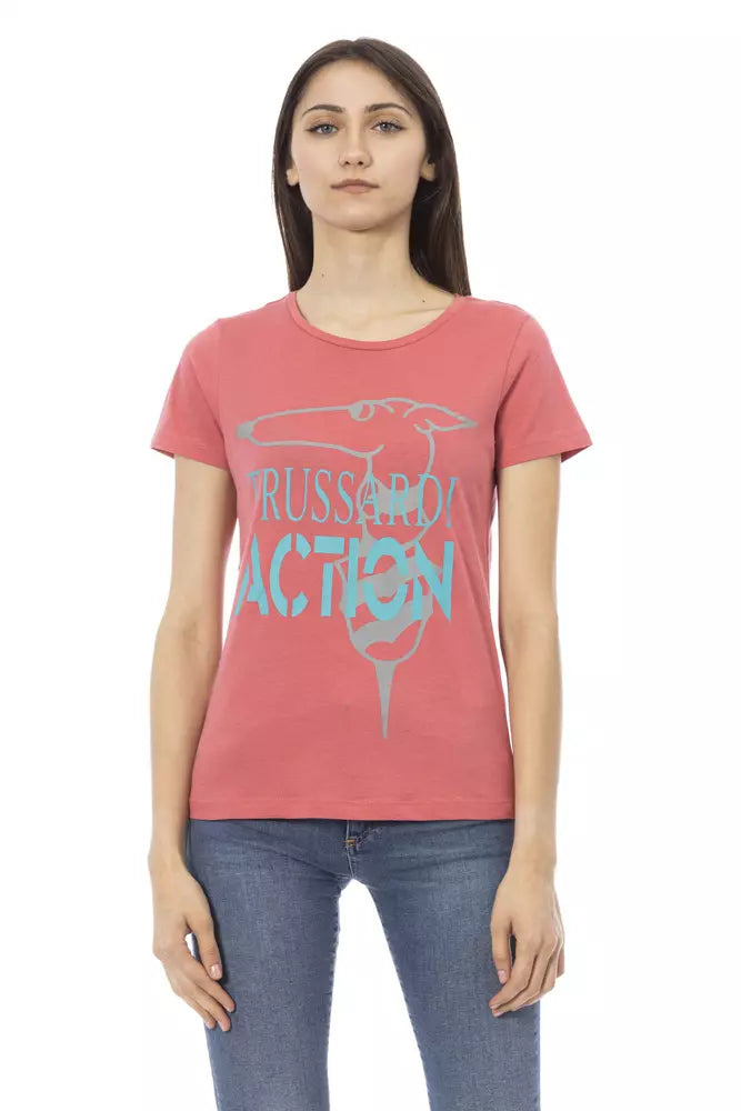 Trussardi Action Pink Cotton Tops & T-Shirt Trussardi Action