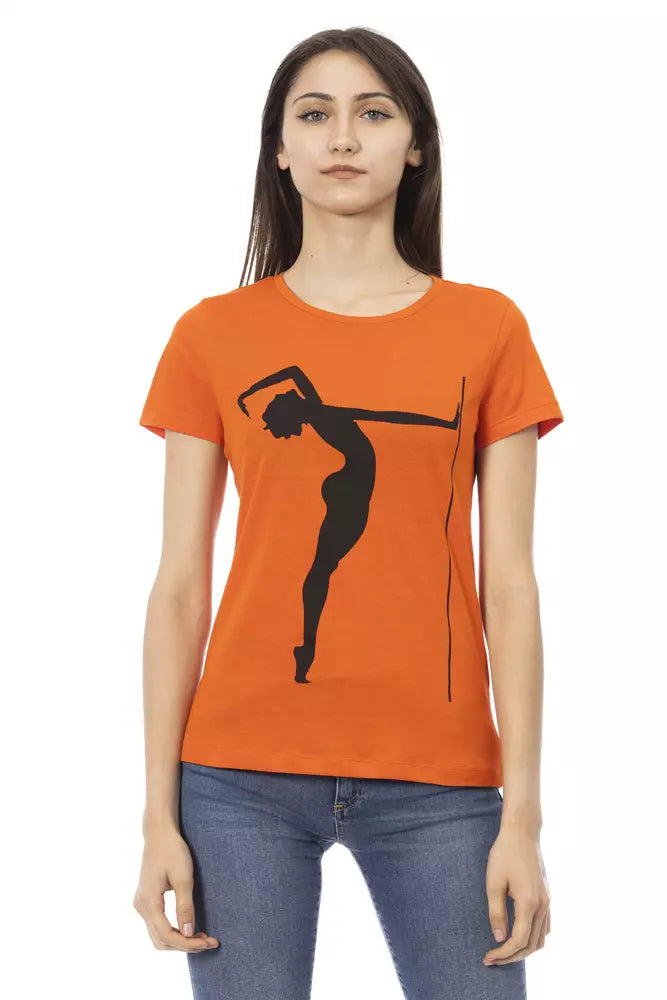 Trussardi Action Orange Cotton Tops & T-Shirt Trussardi Action