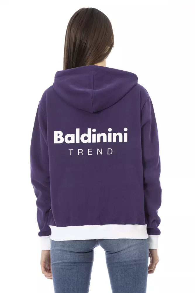 Baldinini Trend Purple Cotton Sweater Baldinini Trend