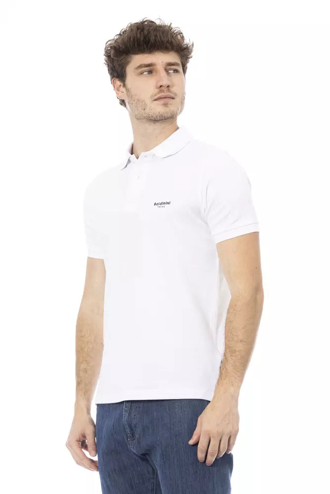 Baldinini Trend White Cotton Polo Shirt Baldinini Trend