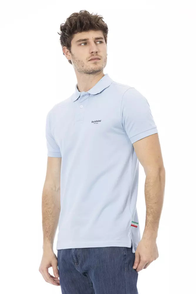 Baldinini Trend Light Blue Cotton Polo Shirt Baldinini Trend