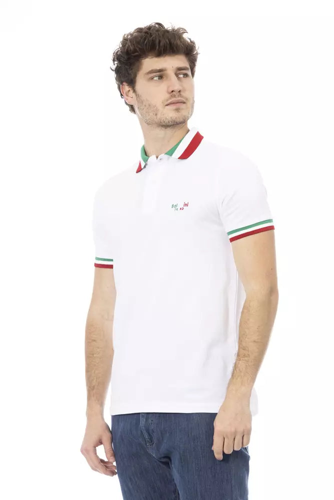 Baldinini Trend White Cotton Polo Shirt Baldinini Trend