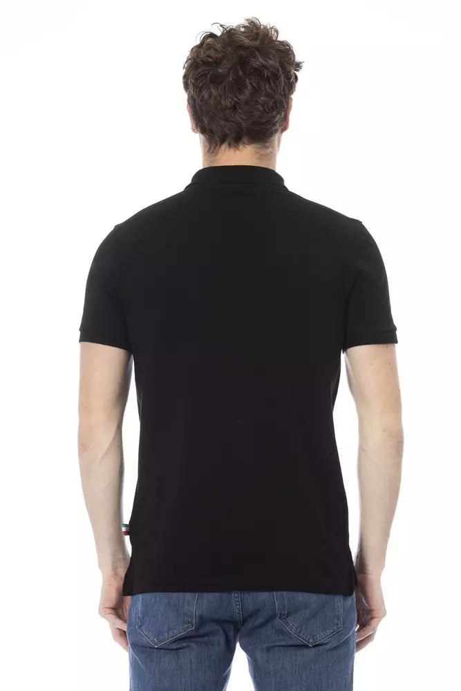 Baldinini Trend Black Cotton Polo Shirt Baldinini Trend
