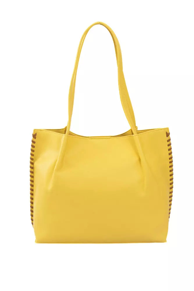 Baldinini Trend Yellow Polyuretane Handbag - Luxe & Glitz