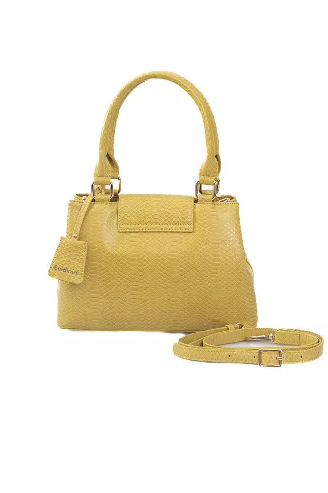 Baldinini Trend Yellow Polyuretane Crossbody Bag - Luxe & Glitz
