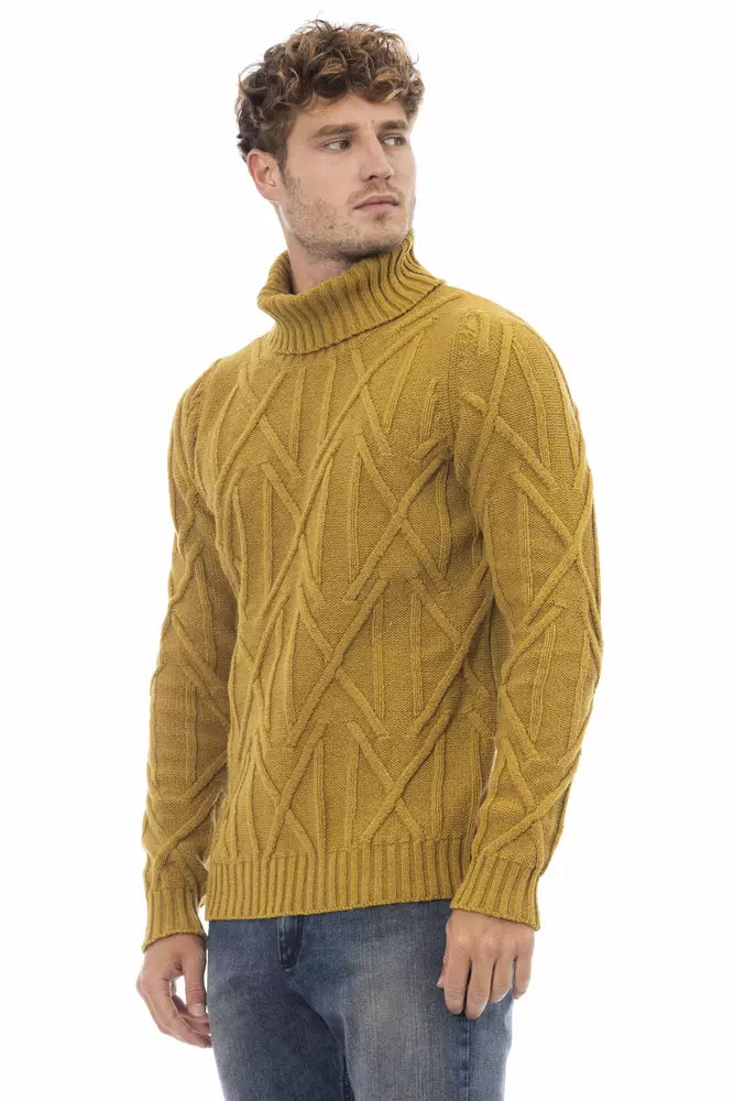 Alpha Studio Yellow Merino Wool Sweater Alpha Studio