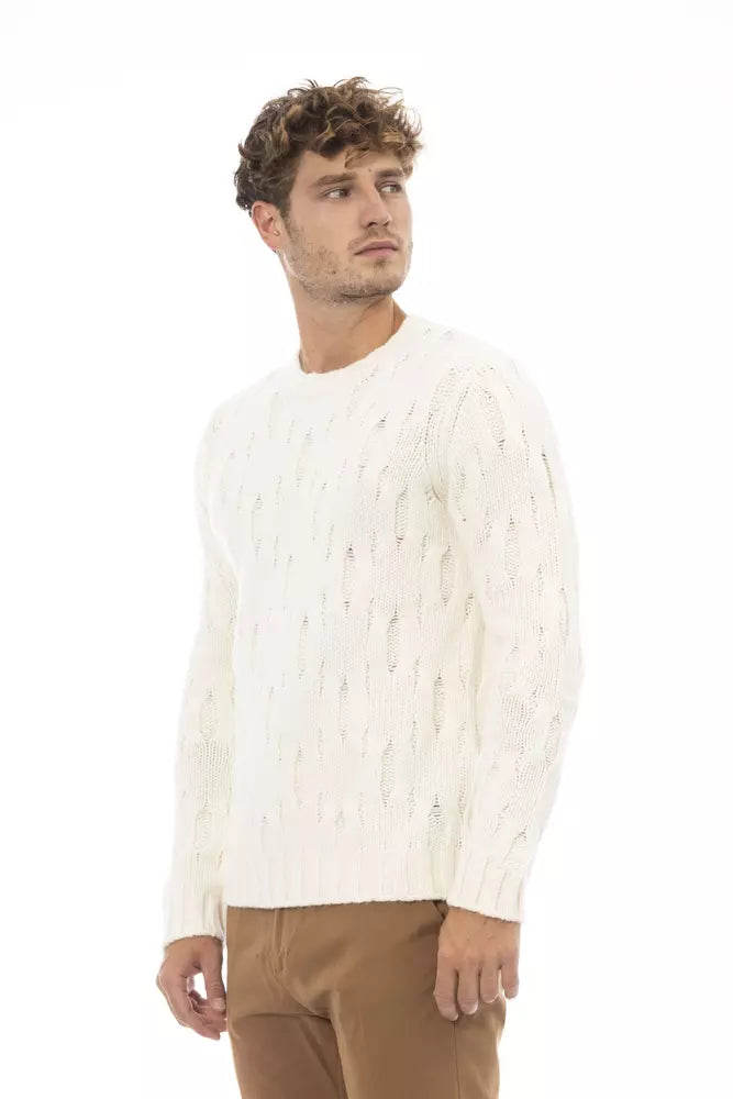 Alpha Studio Beige Wool Sweater Alpha Studio