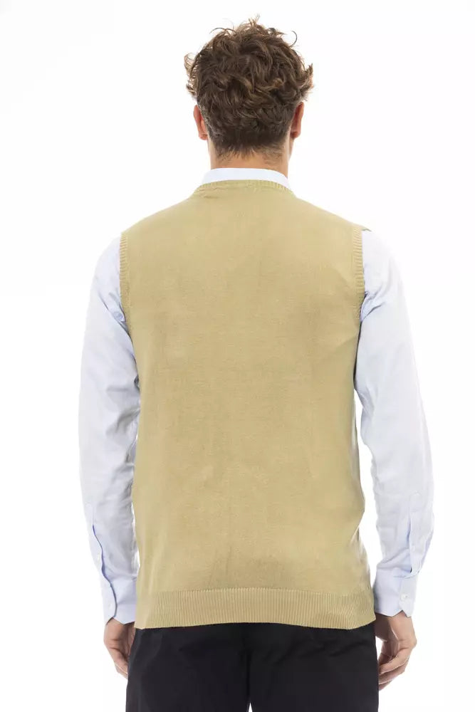 Alpha Studio Beige Viscose Vest Alpha Studio