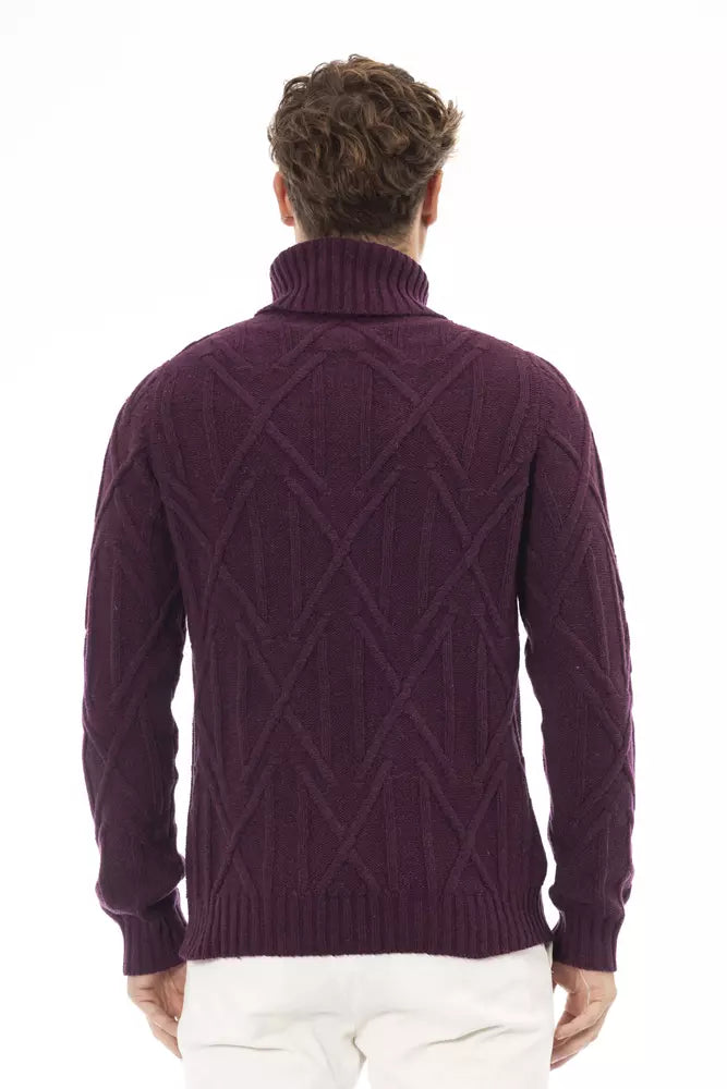 Alpha Studio Purple Merino Wool Sweater Alpha Studio