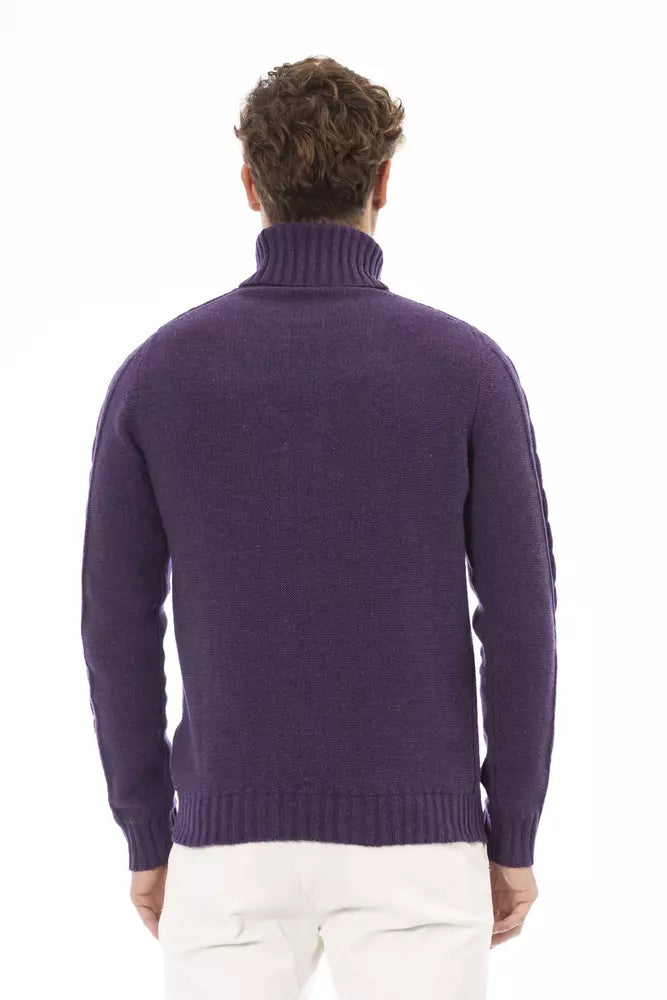 Alpha Studio Purple Merino Wool Sweater Alpha Studio