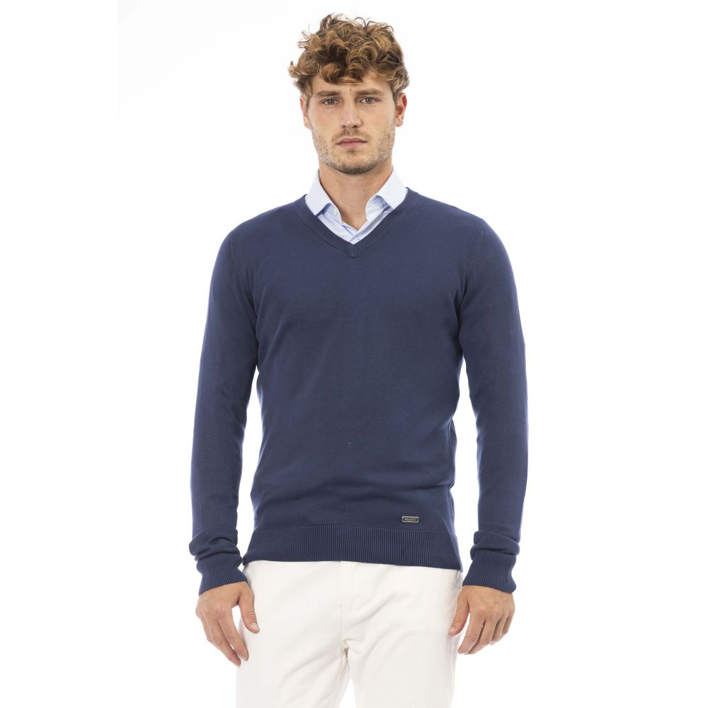 Baldinini Trend Blue Modal Sweater Baldinini Trend