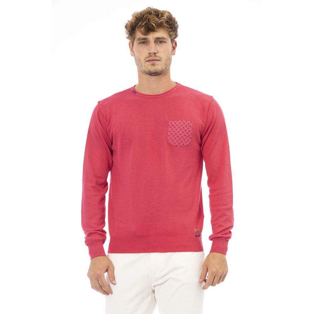 Baldinini Trend Red Cotton Sweater Baldinini Trend
