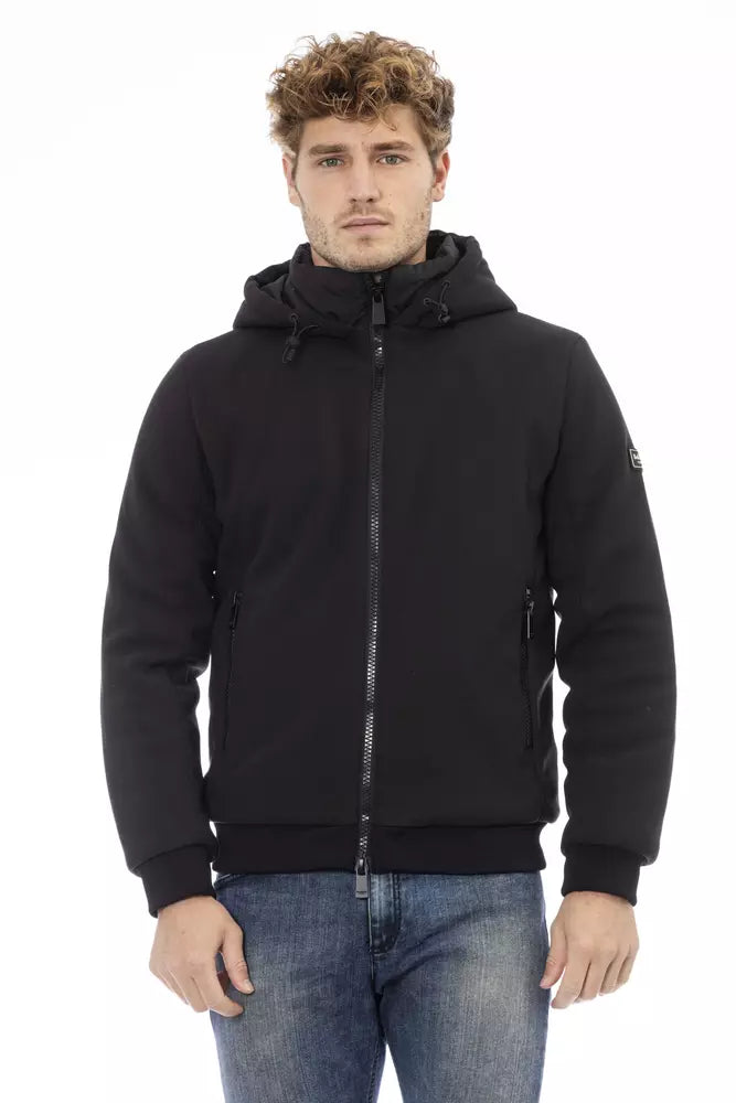 Baldinini Trend Black Polyester Jacket Baldinini Trend
