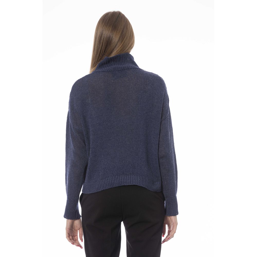 Baldinini Trend Blue Viscose Sweater Baldinini Trend