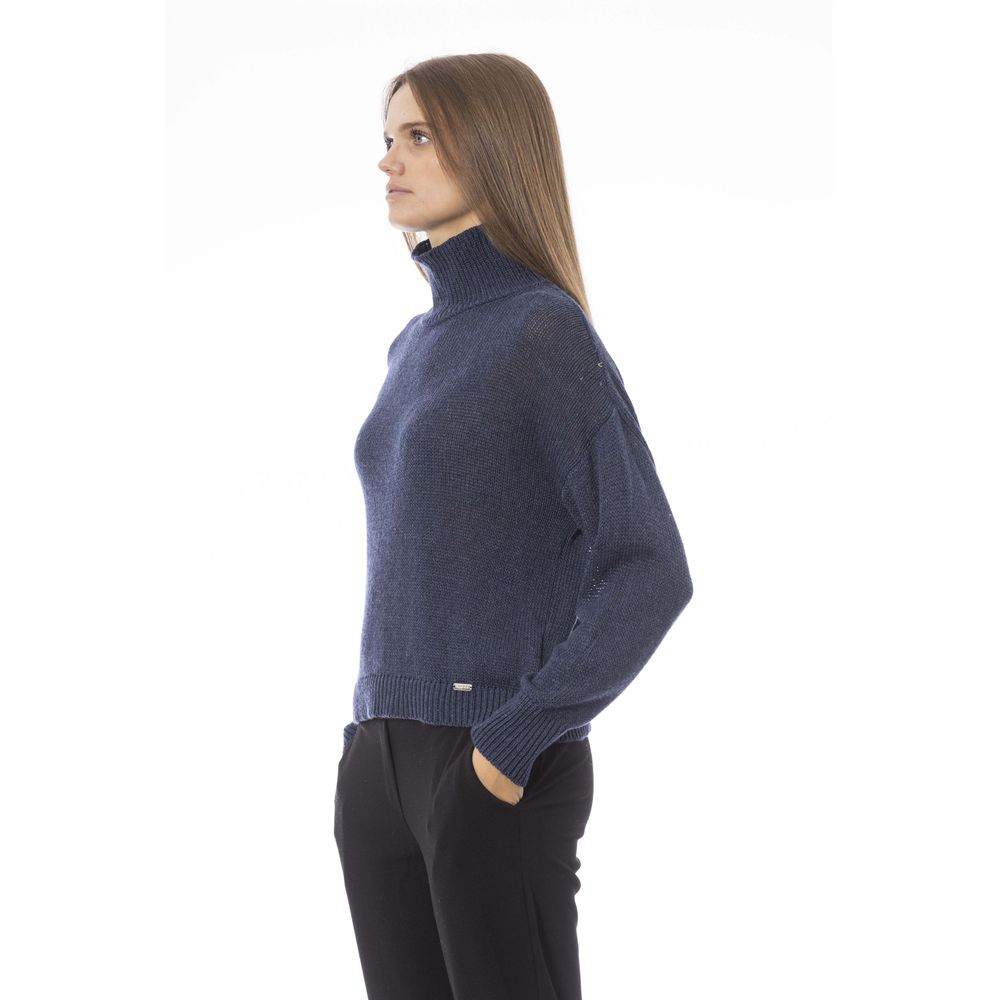 Baldinini Trend Blue Viscose Sweater Baldinini Trend