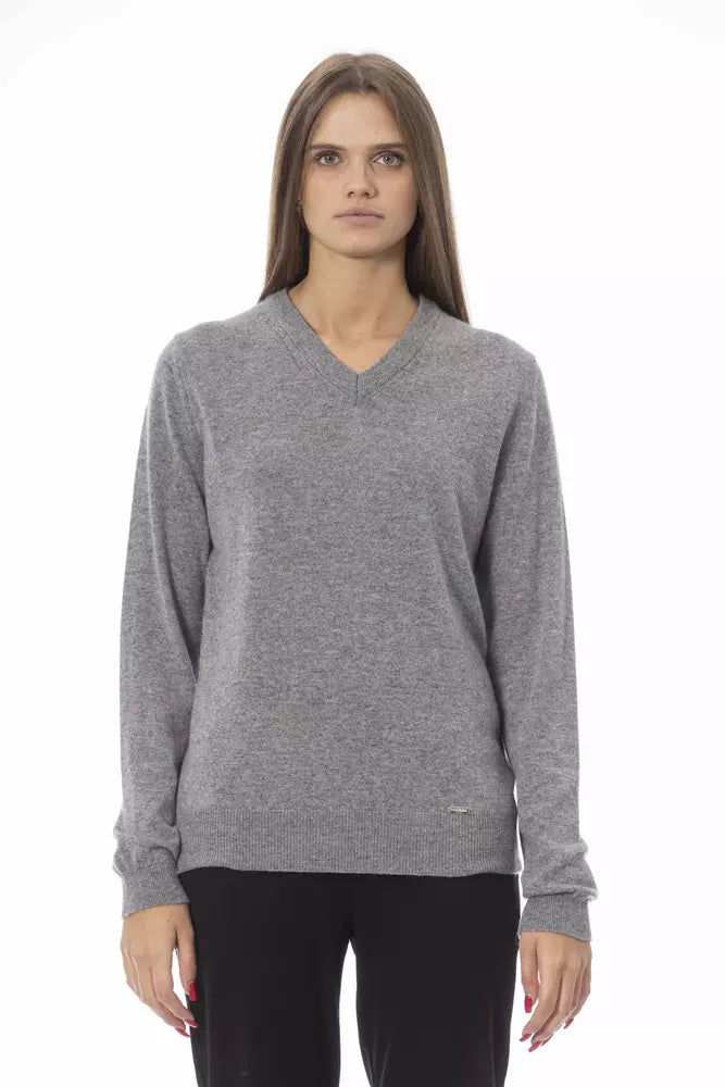 Baldinini Trend Gray Viscose Sweater Baldinini Trend